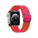 Two-color Nylon Braid Watch Band For Apple Watch Series 7 45mm / 6&SE&5&4 44mm / 3&2&1 42mm(Orange Pink)