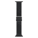 Two-color Nylon Braid Watch Band For Apple Watch Series 7 45mm / 6&SE&5&4 44mm / 3&2&1 42mm(Black Grey)