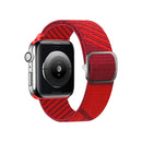 Two-color Nylon Braid Watch Band For Apple Watch Series 7 45mm / 6&SE&5&4 44mm / 3&2&1 42mm(Heart Red Red)