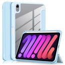 Solid Color TPU + Acrylic Horizontal Flip Leather Tablet Case with Three-folding Holder & Sleep / Wake-up Function & Pen Slot For iPad mini 6(White Ice Blue)