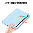 Solid Color TPU + Acrylic Horizontal Flip Leather Tablet Case with Three-folding Holder & Sleep / Wake-up Function & Pen Slot For iPad mini 6(White Ice Blue)