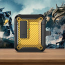 Wireless Earphones Shockproof Bumblebee Carbon Fiber Protective Case with Switch For AirPods 1/2(Black Yellow)