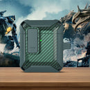 Wireless Earphones Shockproof Bumblebee Carbon Fiber Protective Case with Switch For AirPods 1/2(Green)