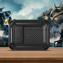 Wireless Earphones Shockproof Bumblebee Carbon Fiber Protective Case with Switch For AirPods Pro(Black)