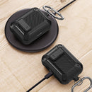 Wireless Earphones Shockproof Bumblebee Carbon Fiber Protective Case with Switch For AirPods Pro(Black)