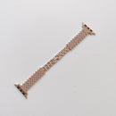 Rhombus Full Diamond Metal Wrist Strap Watch Band + Case For Apple Watch Series 6 & SE & 5 & 4 44mm(Rose Gold)