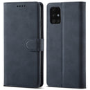 For Samsung Galaxy A22 5G Frosted Anti-theft Brush Horizontal Flip Leather Case with Holder & Card Slots & Wallet(Dark Blue)