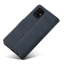 For Samsung Galaxy A22 5G Frosted Anti-theft Brush Horizontal Flip Leather Case with Holder & Card Slots & Wallet(Dark Blue)