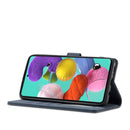 For Samsung Galaxy A22 5G Frosted Anti-theft Brush Horizontal Flip Leather Case with Holder & Card Slots & Wallet(Dark Blue)