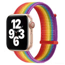 Hook and Loop Fastener Dual Section Watch Band For Apple Watch Series 7 41mm / 6&SE&5&4 40mm / 3&2&1 38mm(Rainbow Colors)
