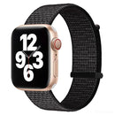 Hook and Loop Fastener Dual Section Watch Band For Apple Watch Series 7 41mm / 6&SE&5&4 40mm / 3&2&1 38mm(Reflective Black)