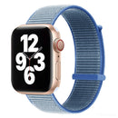 Hook and Loop Fastener Dual Section Watch Band For Apple Watch Series 7 41mm / 6&SE&5&4 40mm / 3&2&1 38mm(Lake Blue)