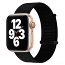 Hook and Loop Fastener Dual Section Watch Band For Apple Watch Series 7 41mm / 6&SE&5&4 40mm / 3&2&1 38mm(Dark Black)