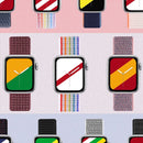 Hook and Loop Fastener Dual Section Watch Band For Apple Watch Series 7 41mm / 6&SE&5&4 40mm / 3&2&1 38mm(Rainbow Colors)