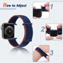 Hook and Loop Fastener Dual Section Watch Band For Apple Watch Series 7 41mm / 6&SE&5&4 40mm / 3&2&1 38mm(Rainbow Colors)