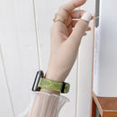 Small Slim Ethnic Leather Wrist Strap Watch Band For Apple Watch Series 7 41mm / 6&SE&5&4 40mm / 3&2&1 38mm(Dark Green)