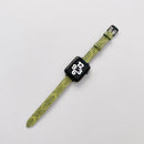 Small Slim Ethnic Leather Wrist Strap Watch Band For Apple Watch Series 7 45mm / 6&SE&5&4 44mm / 3&2&1 42mm(Dark Green)