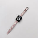 Small Slim Ethnic Leather Wrist Strap Watch Band For Apple Watch Series 7 45mm / 6&SE&5&4 44mm / 3&2&1 42mm(Pink)