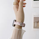 Small Slim Ethnic Leather Wrist Strap Watch Band For Apple Watch Series 7 45mm / 6&SE&5&4 44mm / 3&2&1 42mm(Pink)