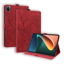 For Xiaomi Pad 5 / Pad 5 Pro Love Butterfly Pattern Horizontal Flip Leather Case with Holder & Sleep / Wake-up Function(Red)