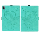 For Xiaomi Pad 5 / Pad 5 Pro Love Butterfly Pattern Horizontal Flip Leather Case with Holder & Sleep / Wake-up Function(Mint Green)