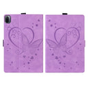 For Xiaomi Pad 5 / Pad 5 Pro Love Butterfly Pattern Horizontal Flip Leather Case with Holder & Sleep / Wake-up Function(Purple)
