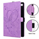 For Xiaomi Pad 5 / Pad 5 Pro Love Butterfly Pattern Horizontal Flip Leather Case with Holder & Sleep / Wake-up Function(Purple)