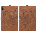 For Xiaomi Pad 5 / Pad 5 Pro Love Butterfly Pattern Horizontal Flip Leather Case with Holder & Sleep / Wake-up Function(Brown)
