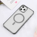 Straight Side Laser Plating Full Coverage Clear TPU Shockproof Magsafe Case For iPhone 13 Pro Max(Graphite Black)