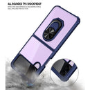 For Samsung Galaxy Z Flip3 5G Shockproof Transparent TPU + Acrylic Protective Case with Ring Holder(Blue)