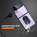 For Samsung Galaxy Z Flip3 5G Shockproof Transparent TPU + Acrylic Protective Case with Ring Holder(Blue)