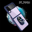 For Samsung Galaxy Z Flip3 5G Shockproof Transparent TPU + Acrylic Protective Case with Ring Holder(Blue)