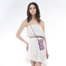 Fashion Buckle Protective Case with Holder & Card Slot & Wallet & Lanyard For iPhone 13 Pro(Purple)