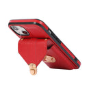 Fashion Buckle Protective Case with Holder & Card Slot & Wallet & Lanyard For iPhone 13 mini(Red)