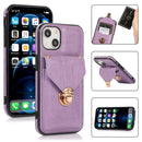 Fashion Buckle Protective Case with Holder & Card Slot & Wallet & Lanyard For iPhone 13 mini(Purple)