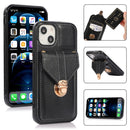 Fashion Buckle Protective Case with Holder & Card Slot & Wallet & Lanyard For iPhone 13 mini(Black)