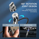 JOYROOM S-1224X2 1.2m 2.4A USB to 8 Pin + USB-C / Type-C + Micro USB Rotatable Magnetic Charging Cable(Black)