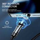 JOYROOM S-1224X2 1.2m 2.4A USB to 8 Pin + USB-C / Type-C + Micro USB Rotatable Magnetic Charging Cable(Black)
