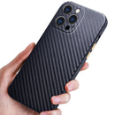 Carbon Fiber Texture Kevlar All-inclusive Shockproof Phone Protective Case For iPhone 13 mini(Deep Space Grey)