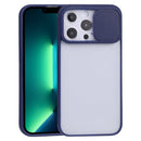 Sliding Camera Cover Design TPU Protective Case For iPhone 13 Pro Max(Sapphire Blue)