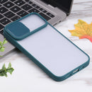Sliding Camera Cover Design TPU Protective Case For iPhone 13 Pro Max(Dark Green)