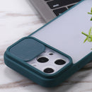 Sliding Camera Cover Design TPU Protective Case For iPhone 13 Pro Max(Dark Green)