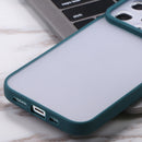Sliding Camera Cover Design TPU Protective Case For iPhone 13 Pro Max(Dark Green)