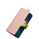 For Google Pixel 5 XL 4G & 5G / Pixel 4a 5G Ultra-thin Voltage Side Buckle PU + TPU Horizontal Flip Leather Case with Holder & Card Slot(Rose Gold)