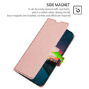 For Google Pixel 5 XL 4G & 5G / Pixel 4a 5G Ultra-thin Voltage Side Buckle PU + TPU Horizontal Flip Leather Case with Holder & Card Slot(Rose Gold)