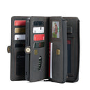 CaseMe-018 Detachable Multifunctional Horizontal Flip Leather Case with Card Slot & Holder & Zipper Wallet & Photo Frame For iPhone 13 Pro(Black)