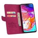 For Samsung Galaxy A70 Reverse Buckle Horizontal Flip PU Leather Case with Holder & Card Slot & Wallet(Wine Red)