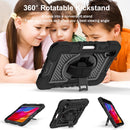360 Degree Rotation Contrast Color Shockproof Silicone + PC Tablet Case with Holder & Hand Grip Strap & Shoulder Strap For iPad mini 6(Black)