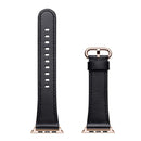Round Buckle Leather Watch Band For Apple Watch Series 7 41mm / 6&SE&5&4 40mm / 3&2&1 38mm(Black)