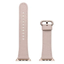 Round Buckle Leather Watch Band For Apple Watch Series 7 45mm / 6&SE&5&4 44mm / 3&2&1 42mm(Pink)